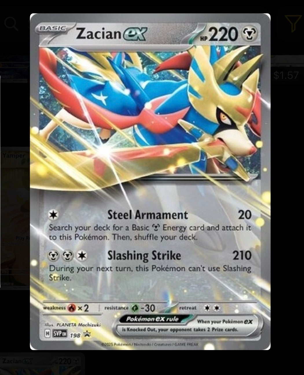 Zacian ex - Scarlet & Violet Promos #198